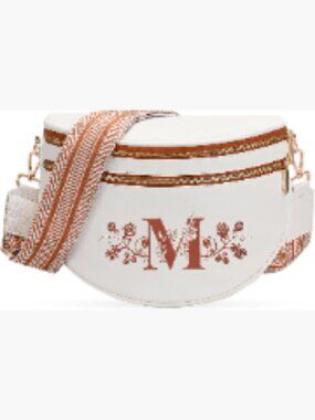 PU Leather Crossbody Bags for Women Initial Bum Bag Personalized Gift